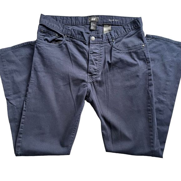 Men’s H&M Navy Blue slim fit pants size 31 - Picture 1 of 6